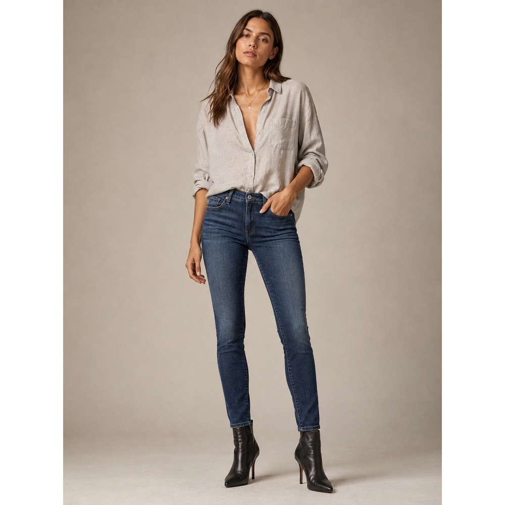 AG Adriano Goldschmied The Farrah Skinny High Rise Jeans Dark Wash Indigo